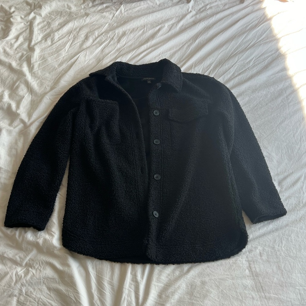 banana republic black sherpa jacket